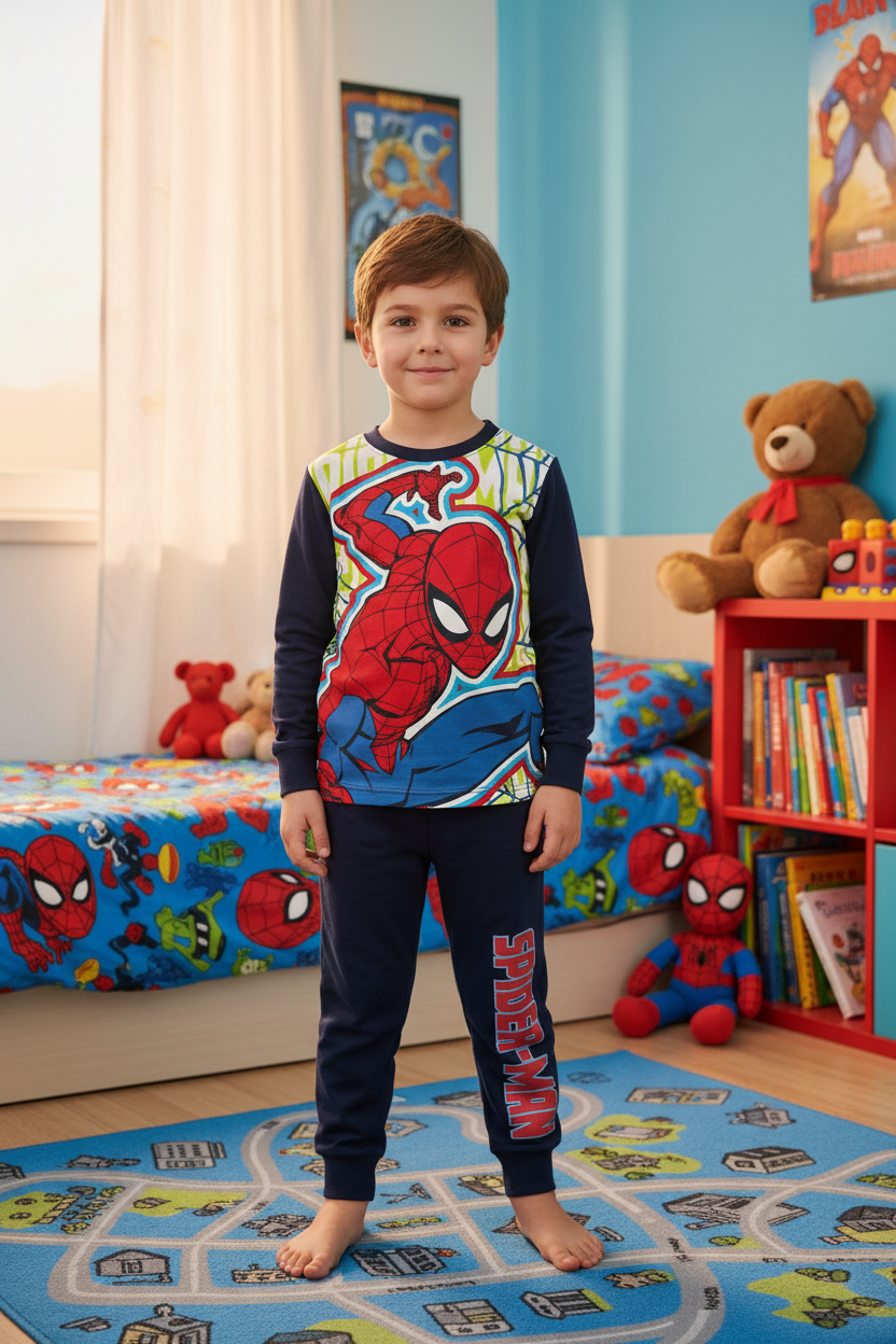 Pigiama Bambino manica lunga Cotone Interlock SPIDERMAN - Taglia 3/4 anni