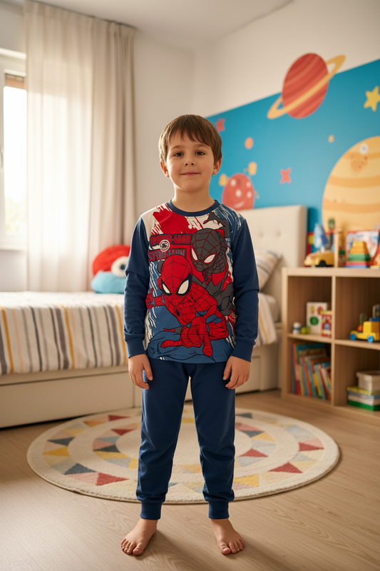 Pigiama Bambino manica lunga Cotone Interlock SPIDERMAN - Taglia 7/8 anni