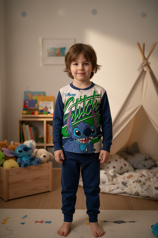 Pigiama Bambino manica lunga Cotone Interlock Lilo&Stitch - Taglie dalla 3/4 alla 7/8 anni