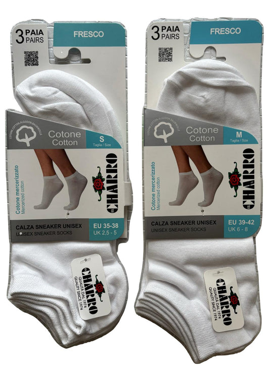 Calze Sneaker Unisex in cotone Confezione da 3 paia CHARRO