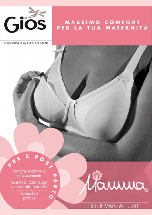 Reggiseno preformato allattamento GIOS Mamma Art. 291 – cotone naturale pre e post parto