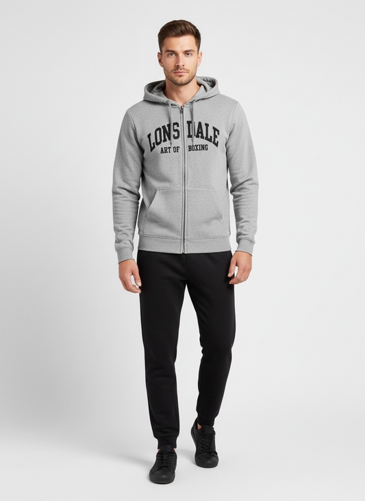 Tuta in felpa di cotone con cappuccio e zip LONSDALE - Taglia L