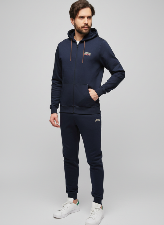 Tuta in felpa di cotone con cappuccio e zip LONSDALE