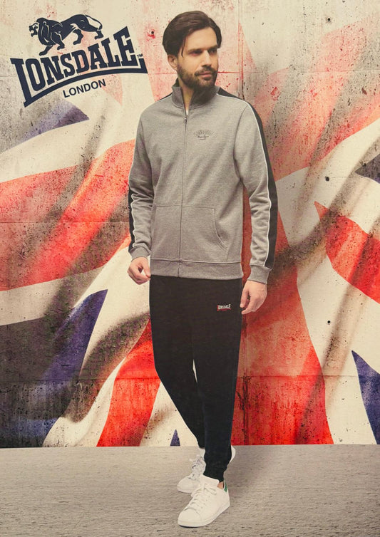 Tuta in felpa di cotone con zip LONSDALE