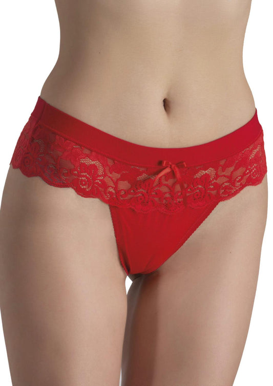 Slip brasiliano in pizzo rosso INTIMAMI