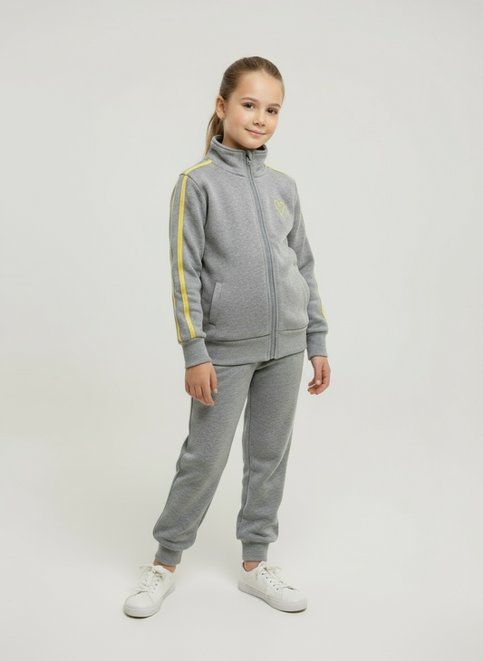 Tuta in Felpa Bimba con Zip e Bande Laterali Irge Sport Active - Taglia 5/6 anni