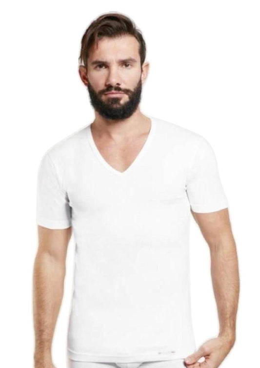 Maglia mezza manica collo a punta lana e cotone NOTTINGHAM