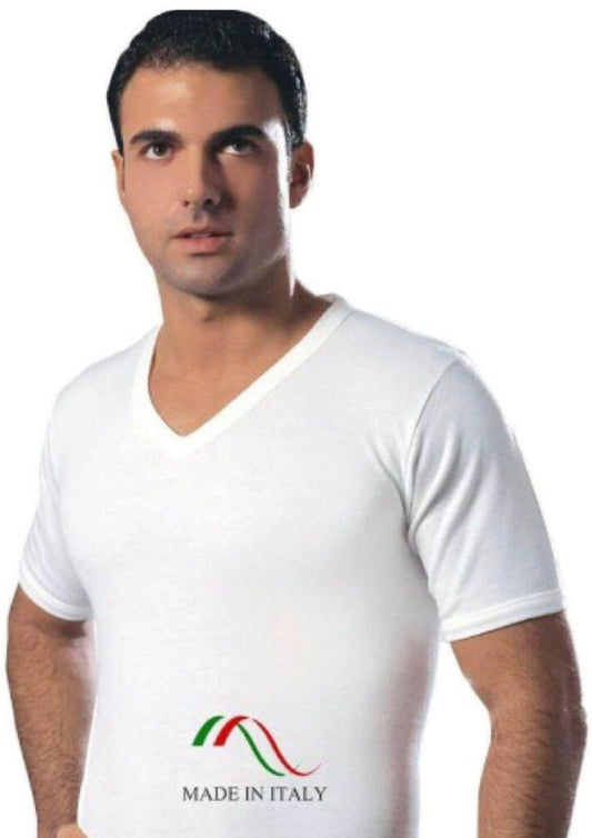 Maglia mezza manica collo a punta cotone interlock felpato Art. 203 LEABLE