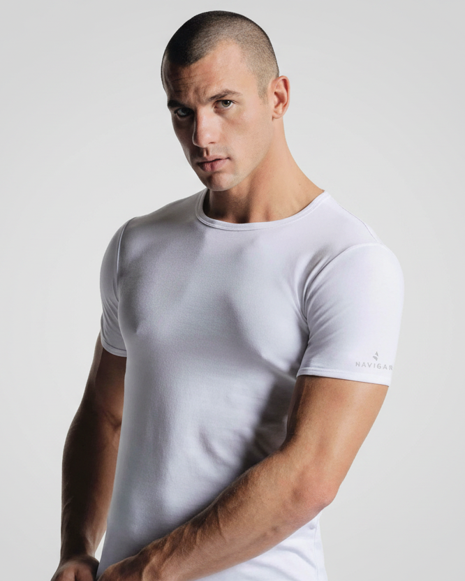 T-shirt Uomo Maniche Corte girocollo cotone bielasticizzato - NAVIGARE