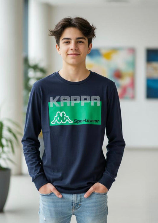 T-Shirt Bambino e Ragazzo manica lunga con stampa KAPPA - Taglia 14 anni