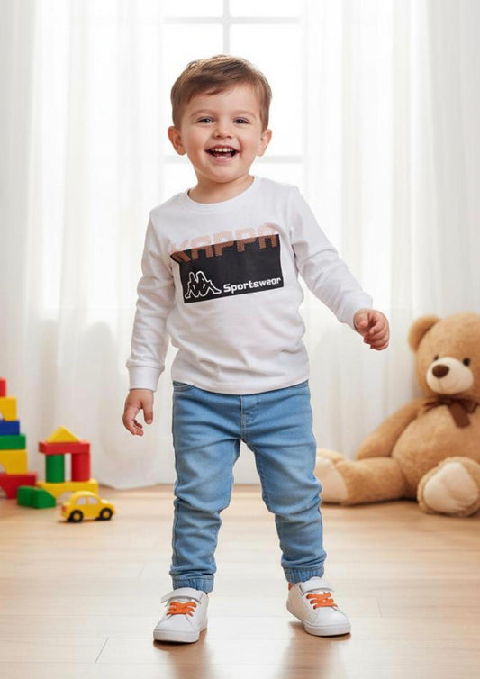 T-Shirt bambino manica lunga con stampa KAPPA