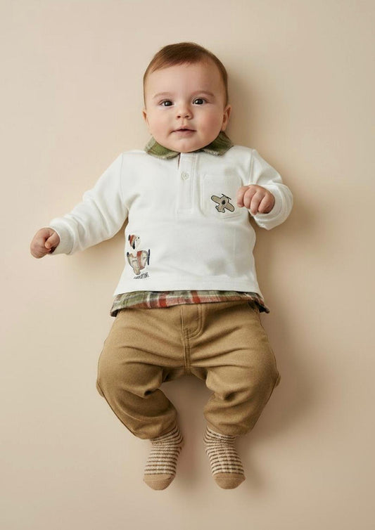 Completo Neonato maglia e pantalone in caldo cotone