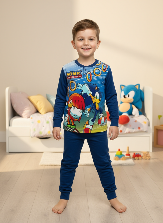 Pigiama bambino cotone felpato SONIC