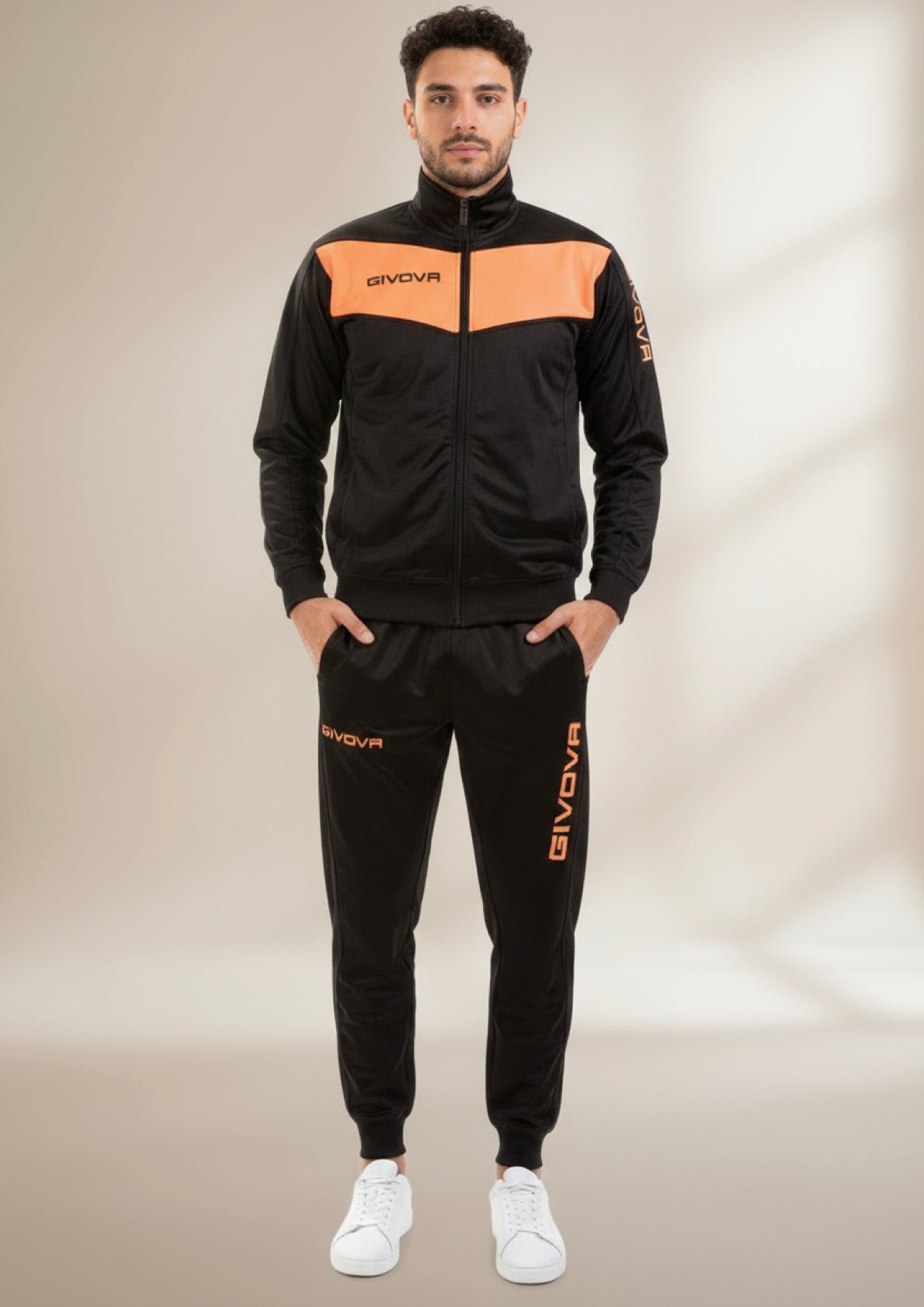 Tuta Unisex Triacetato Nero e Arancio Fluo Modello Visa GIVOVA - Taglia 4XL