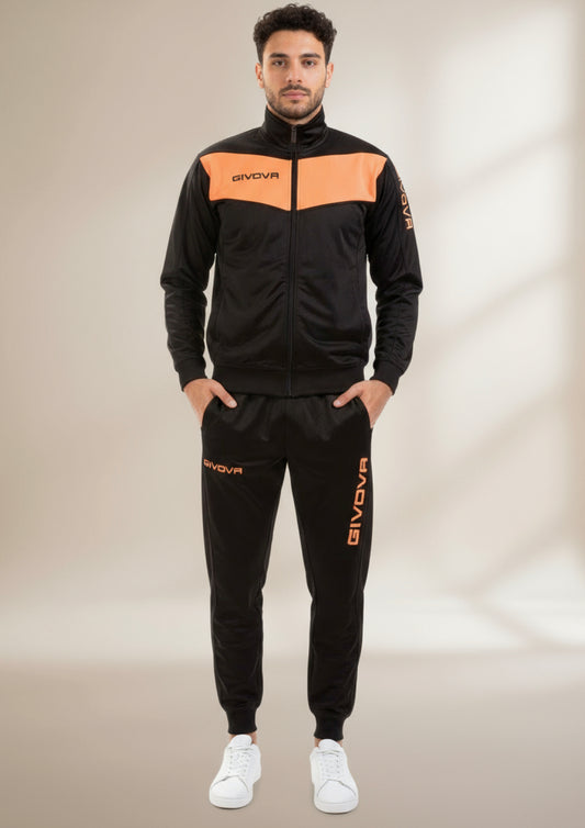 Tuta Unisex Triacetato Nero e Arancio Fluo Modello Visa GIVOVA - Taglia 4XL
