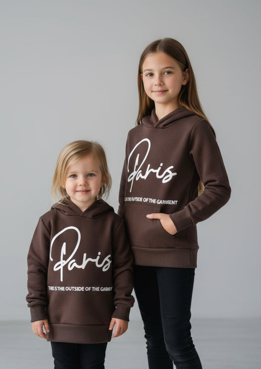 Felpa di cotone con cappuccio “Paris” – Bambina/Ragazza