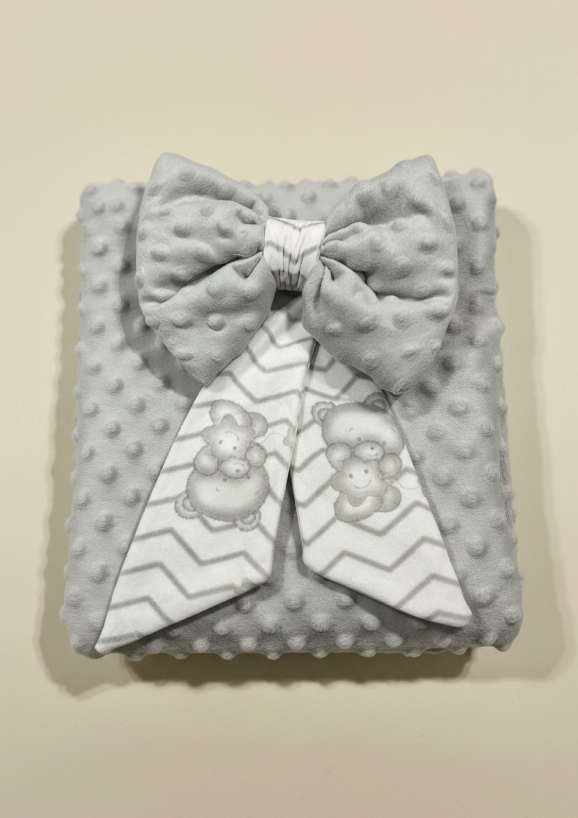 Coperta lettino in pile bubble "Double Face" con fiocco NG-4841 NAZARENO GABRIELLI