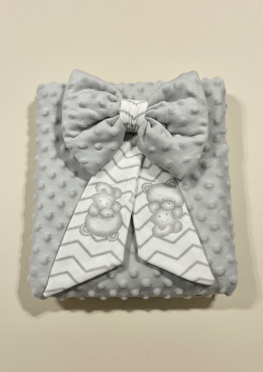 Coperta lettino in pile bubble "Double Face" con fiocco NG-4841 NAZARENO GABRIELLI