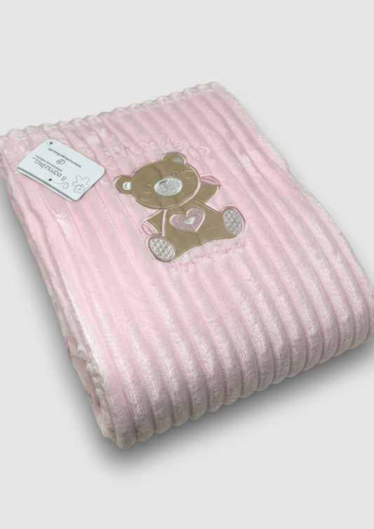 Piumoncino lettino ricamato in pile disegno 1 Little NG-4844 NAZARENO GABRIELLI