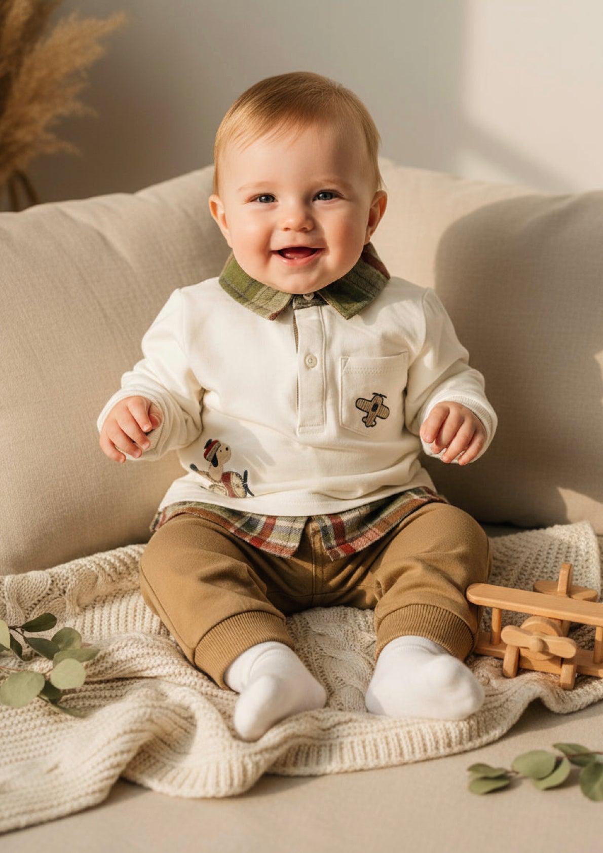 Completo Neonato maglia e pantalone in caldo cotone