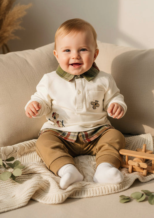 Completo Neonato maglia e pantalone in caldo cotone