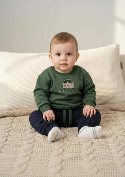 Completo Neonato in Felpa "Baby Bear Car"