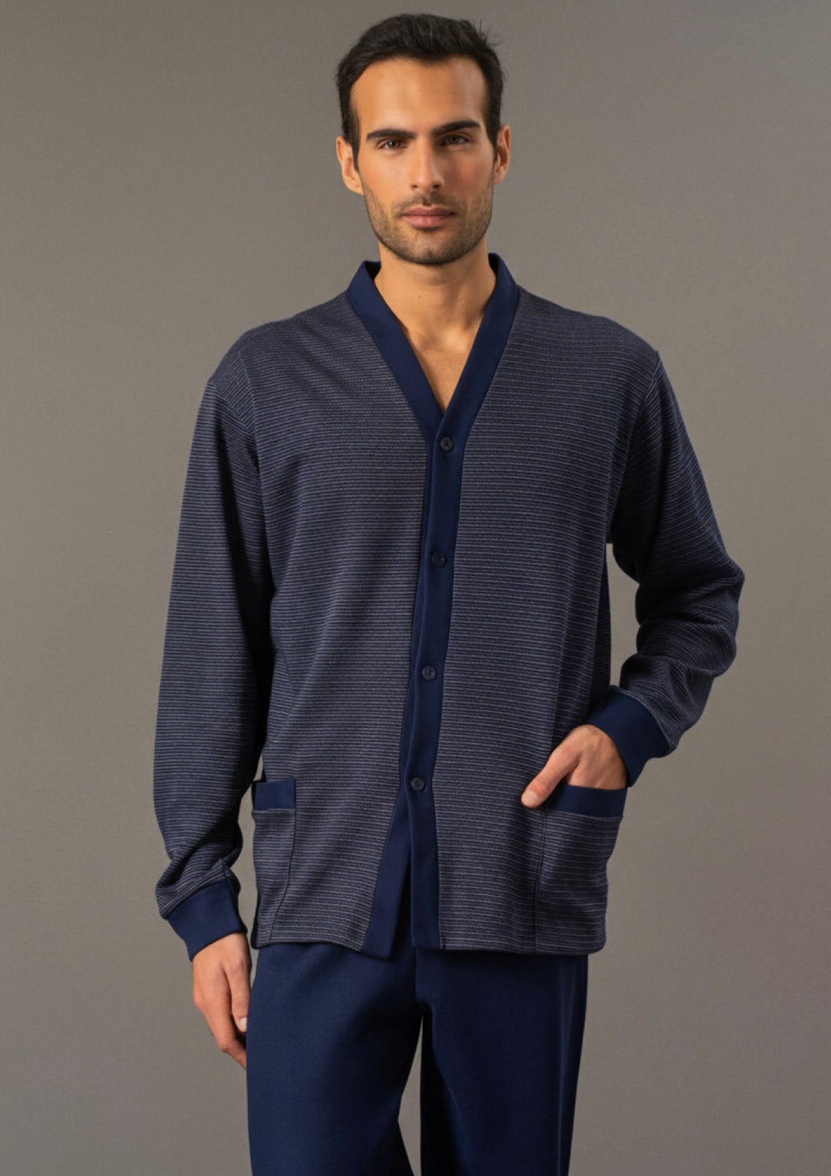 Pigiama uomo aperto punto Milano IRGE - Taglie L e XL