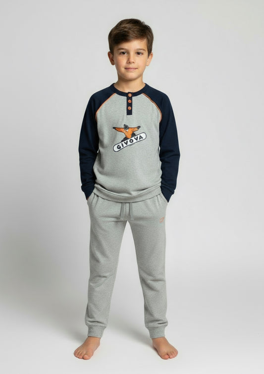 Pigiama Bambino manica lunga Caldo Cotone GIVOVA - Taglia 7/8 anni