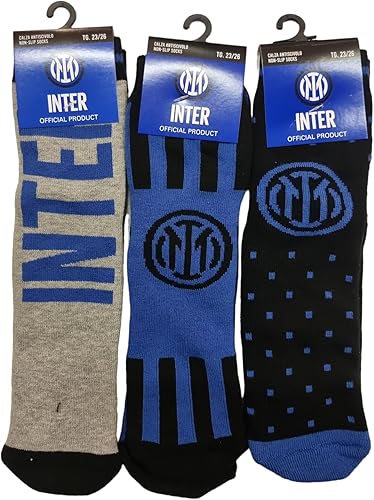 Calze antiscivolo nerazzurre unisex con logo INTER