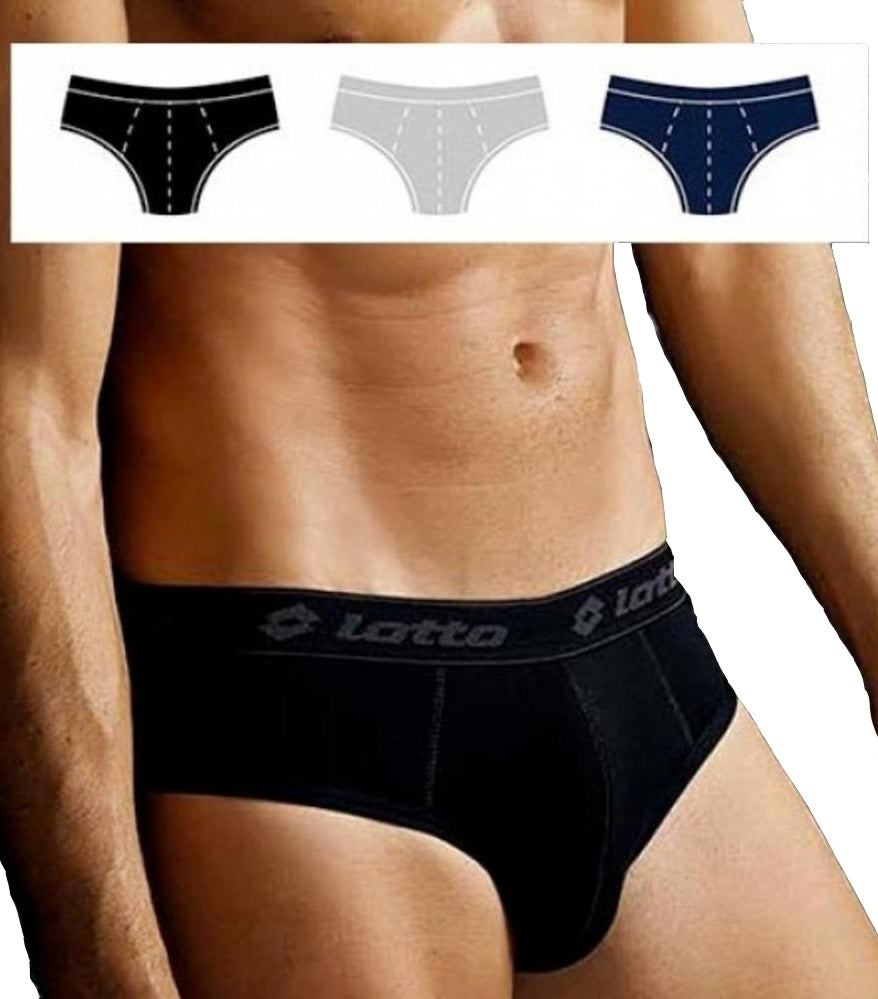 Tripack Slip in cotone elastico in vita con scritta marchio LOTTO