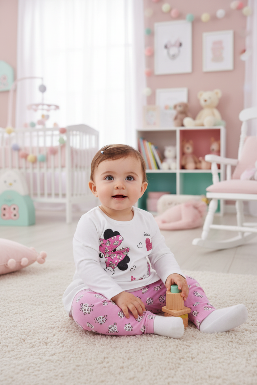 Completo neonata 2 pezzi con dettagli strass MISS BELLINA - Taglia 18 mesi