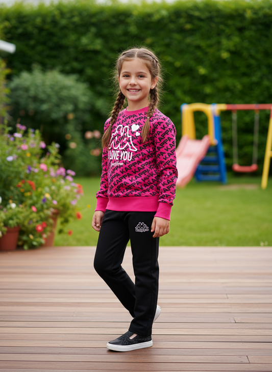 Tuta bambina in cotone garzato KAPPA -Taglie dalla 4 alla 6 anni