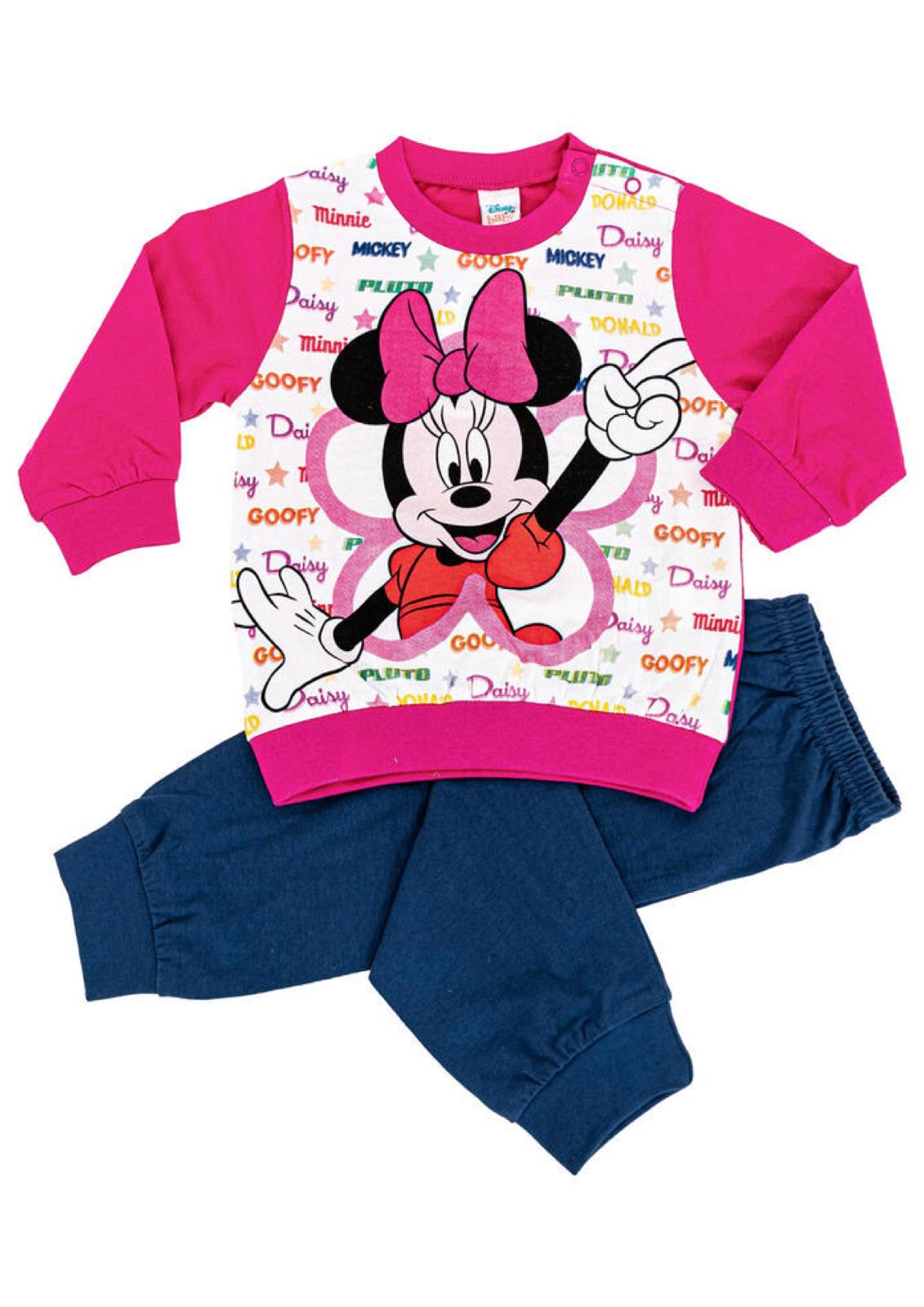 Pigiama Neonata manica lunga primaverile in Jersey di Cotone Minnie Disney ELLEPI