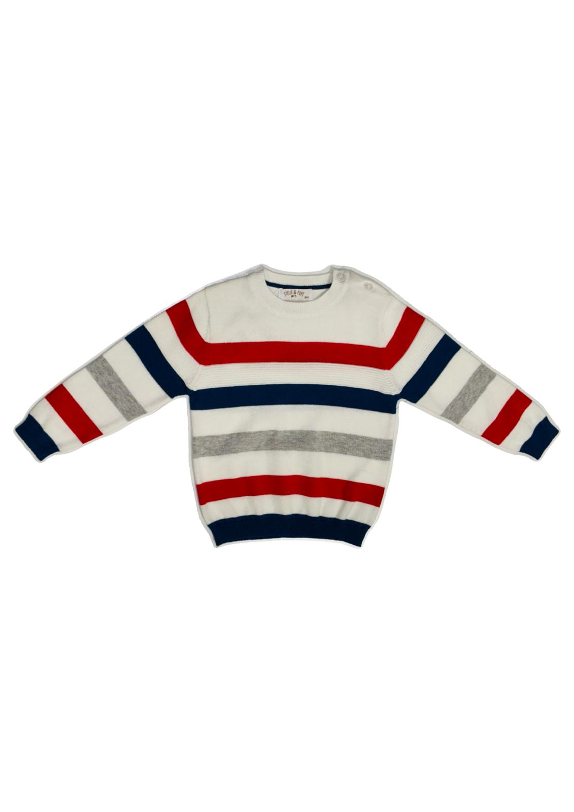 Maglioncino Neonato in cotone a righe STELLE&PUPI