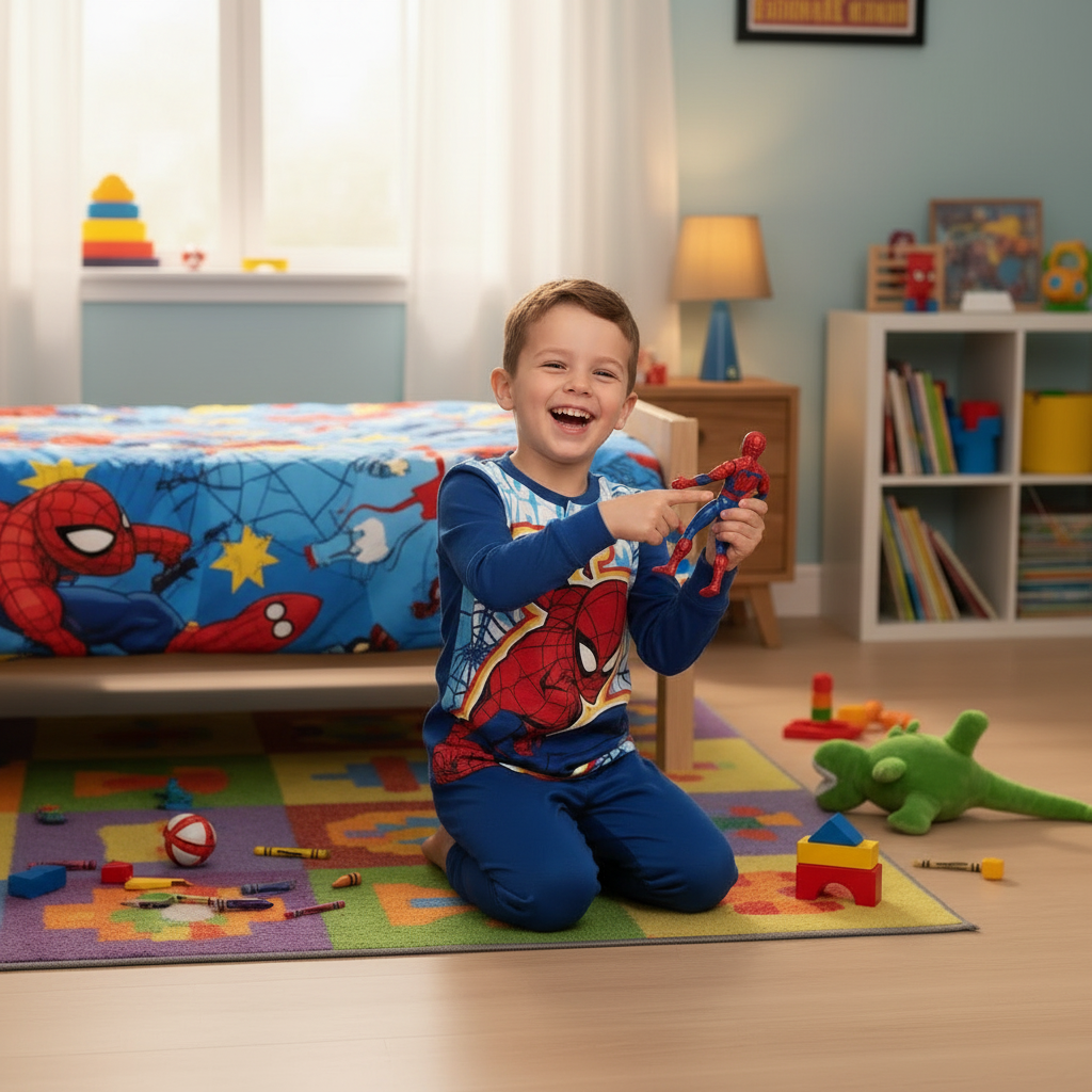 Pigiama Bambino manica lunga Cotone Interlock SPIDERMAN - Taglie 3/4 e 7/8 anni