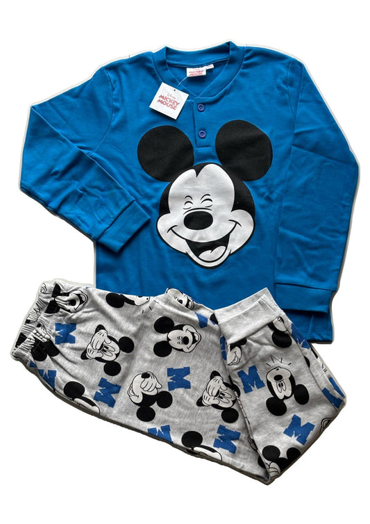 Pigiama Bambino manica lunga serafino in Cotone Mickey Mouse DISNEY