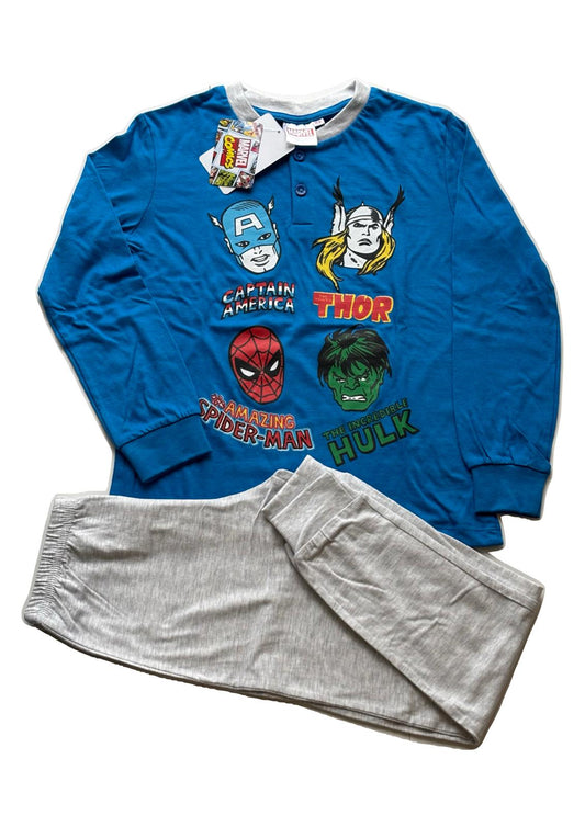 Pigiama Bambino manica lunga serafino in Jersey di Cotone MARVEL COMICS