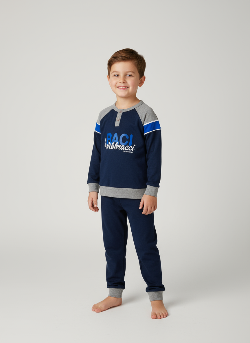 Pigiama Bambino manica lunga Cotone Interlock BACI&ABBRACCI