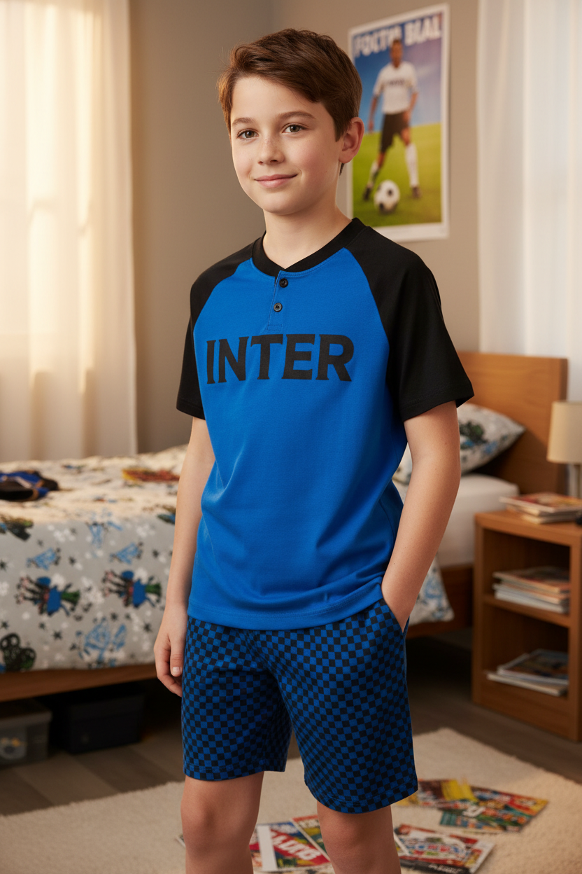 Pigiama Ragazzo mezza manica con pantalone corto F.C. INTER