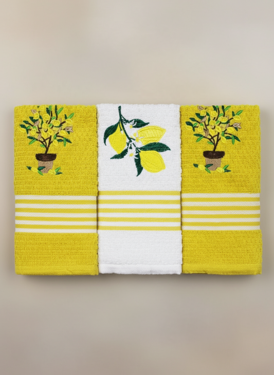 Set 3 strofinacci da cucina canovacci in spugna Jacquard PREZIOSA