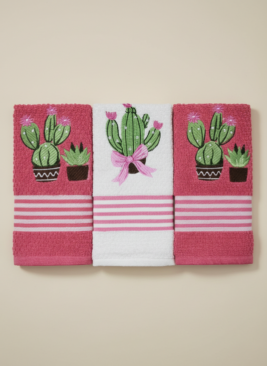 Set 3 strofinacci da cucina canovacci in spugna Jacquard PREZIOSA