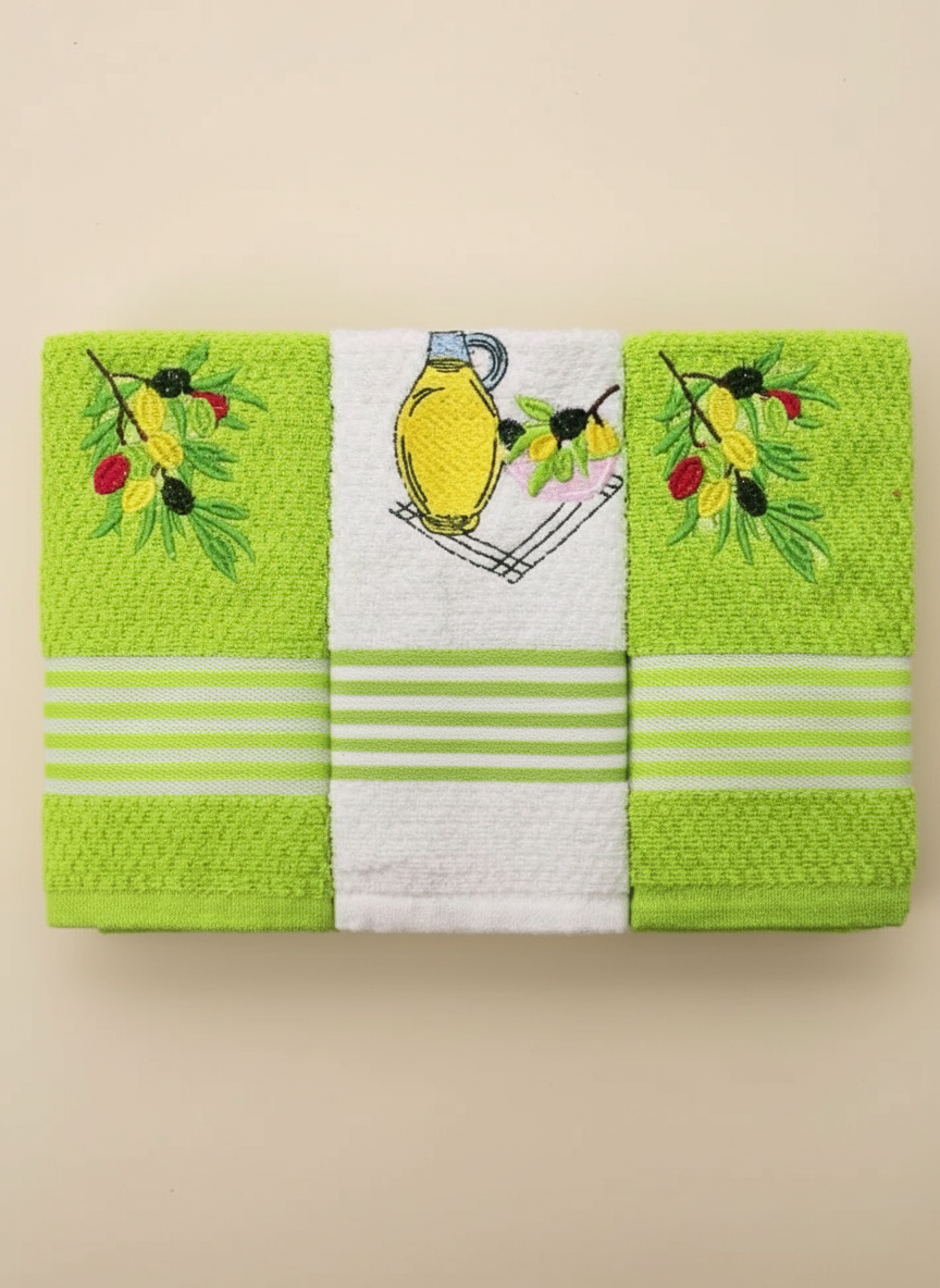 Set 3 strofinacci da cucina canovacci in spugna Jacquard PREZIOSA