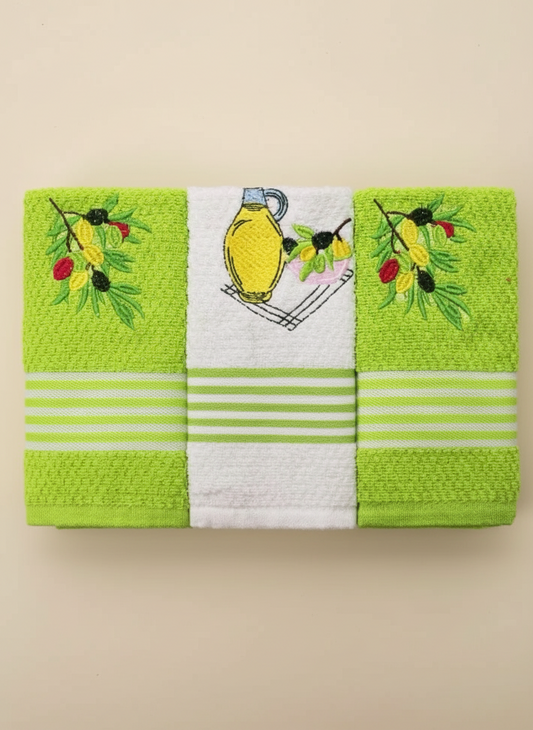 Set 3 strofinacci da cucina canovacci in spugna Jacquard PREZIOSA