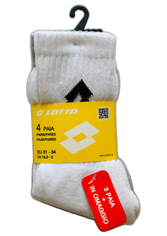 Confezione 4 paia calza tennis Junior logo LOTTO