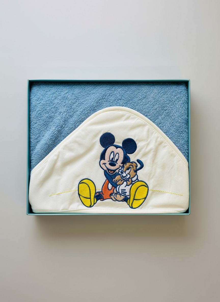 Accappatoio Neonato Triangolo ricamato in spugna Disney ELLEPI
