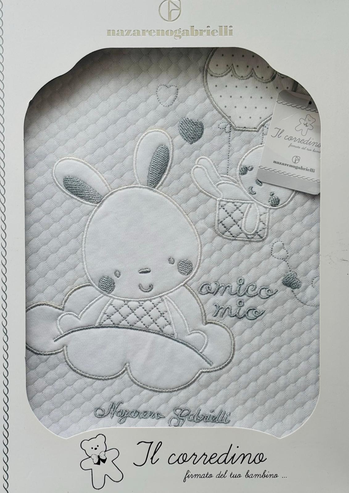 Copertina Culla ricamata 100% cotone NAZARENO GABRIELLI
