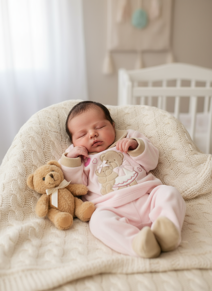 Completo Neonata in ciniglia LES JOLIES - Taglia 3/6 mesi