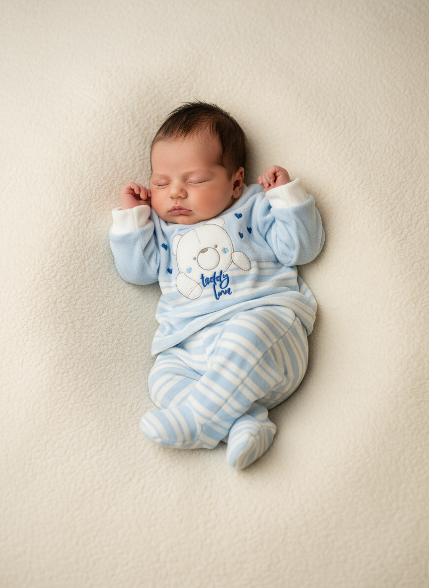 Completo Neonato in ciniglia I PREZIOSINI - Taglia 3/6 mesi