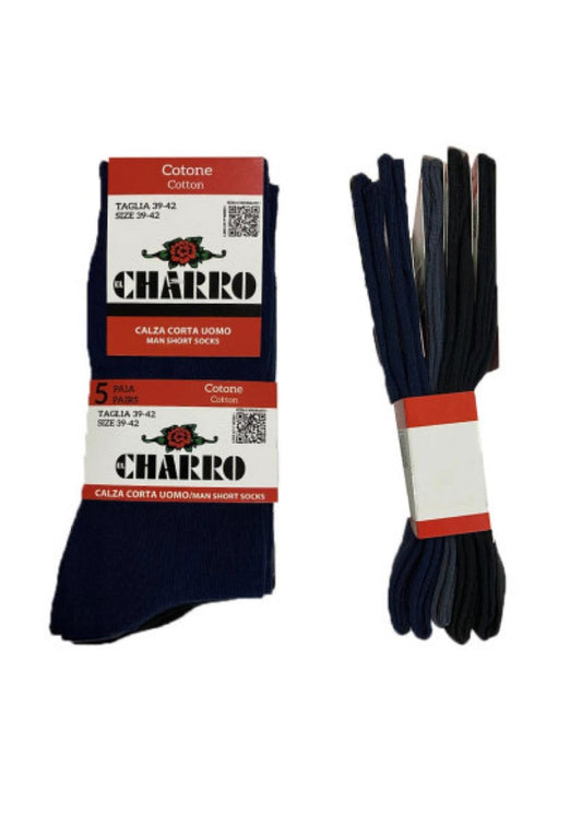 Confezione 5 paia di calze uomo corte cotone CHARRO