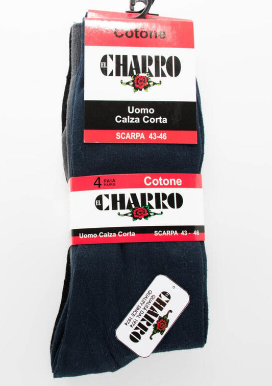 Confezione 4 paia di calze uomo corte cotone CHARRO